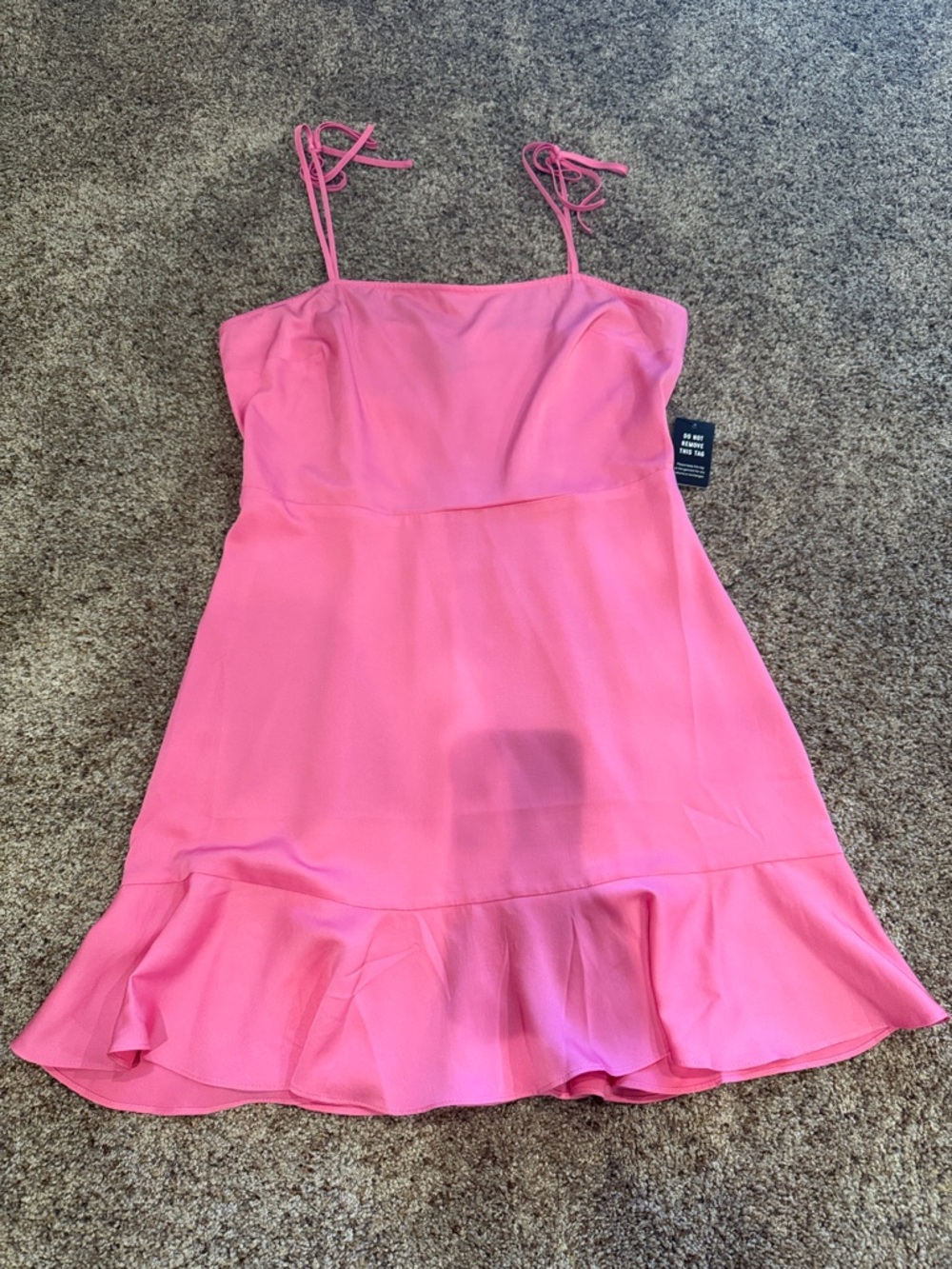 Express Pink Mini Dress with Ruffle Hem